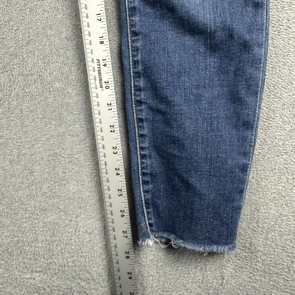 Madewell Jeans Womens 25 Blue Mid Rise Skinny Button Fly Raw Hem Stretch Denim - Picture 7 of 11